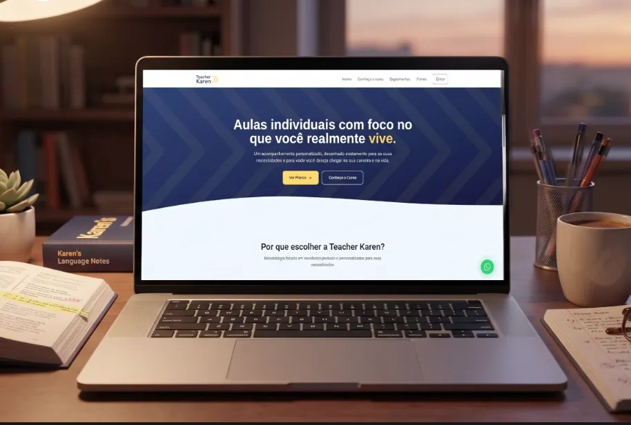 Tela do sistema Plataforma de Ensino Online (Teacher Karen)
